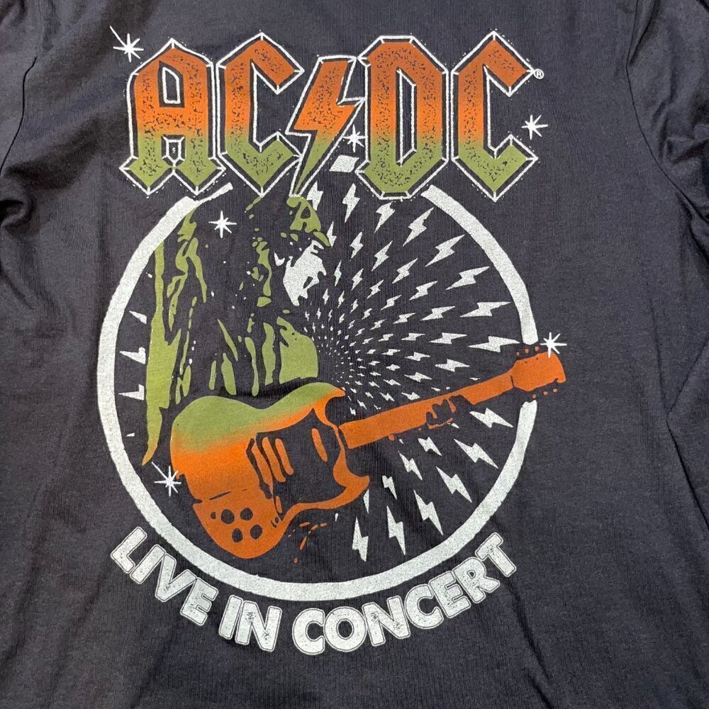 AC/DC Long Sleeve Tee Shirt T-Shirt - Reprint Let there Be Rock Tour '77 Black L - Picture 2 of 5
